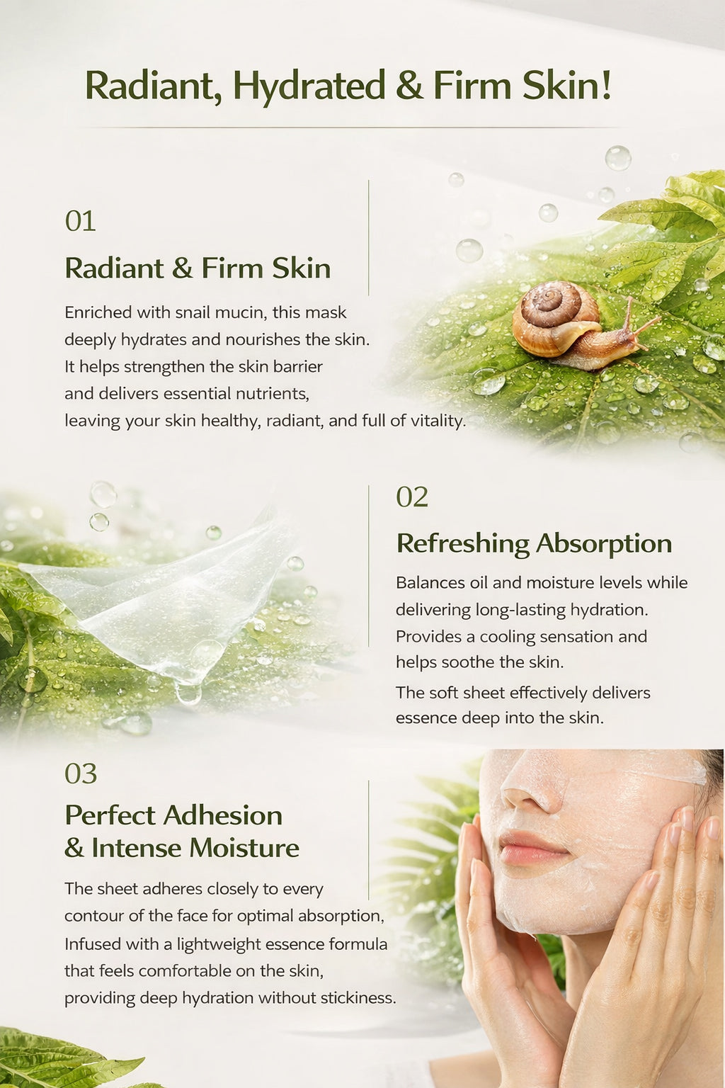 Farmstay Snail Visible Difference Sheet Mask 10 pcs/PK