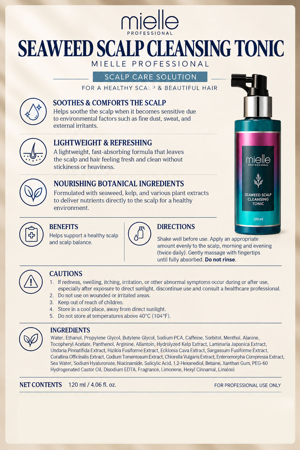 Mielle Seaweed Scalp Tonic 3.72oz/110ml