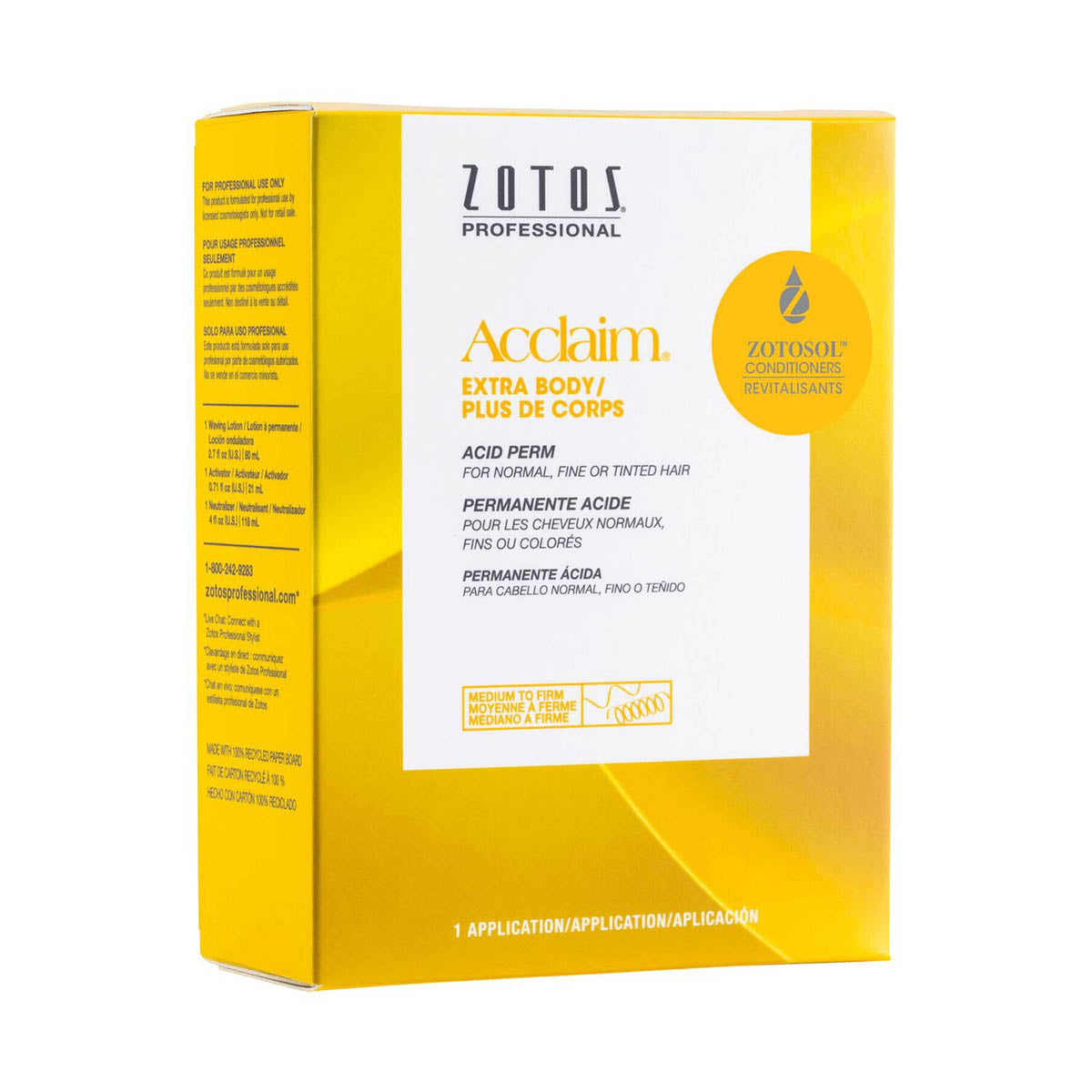 Zotos Acclaim 124076- Plus Extra Body / Medium to Firm)