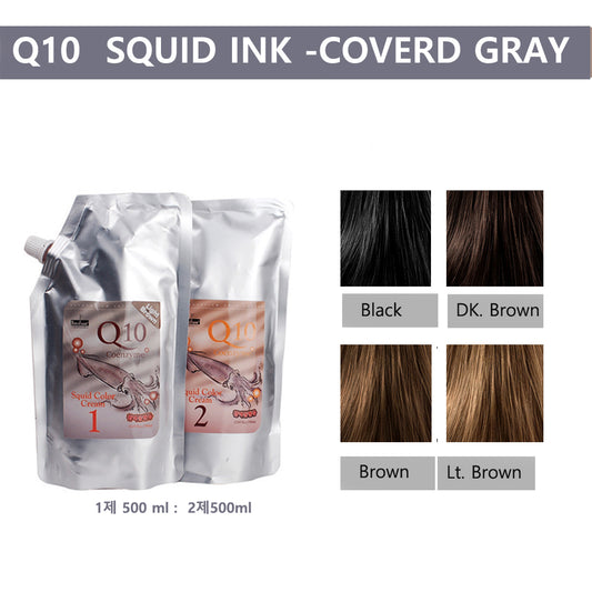 Q10 Squid Hair Color Cream 17.6oz -For Covered  Gray