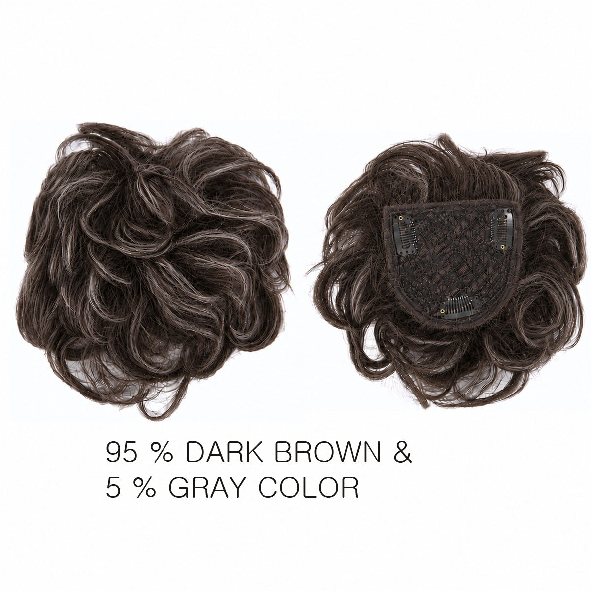Remy Human Hair Clip in Toppers with  curl wave style  3 Clips -GOMO SERIES