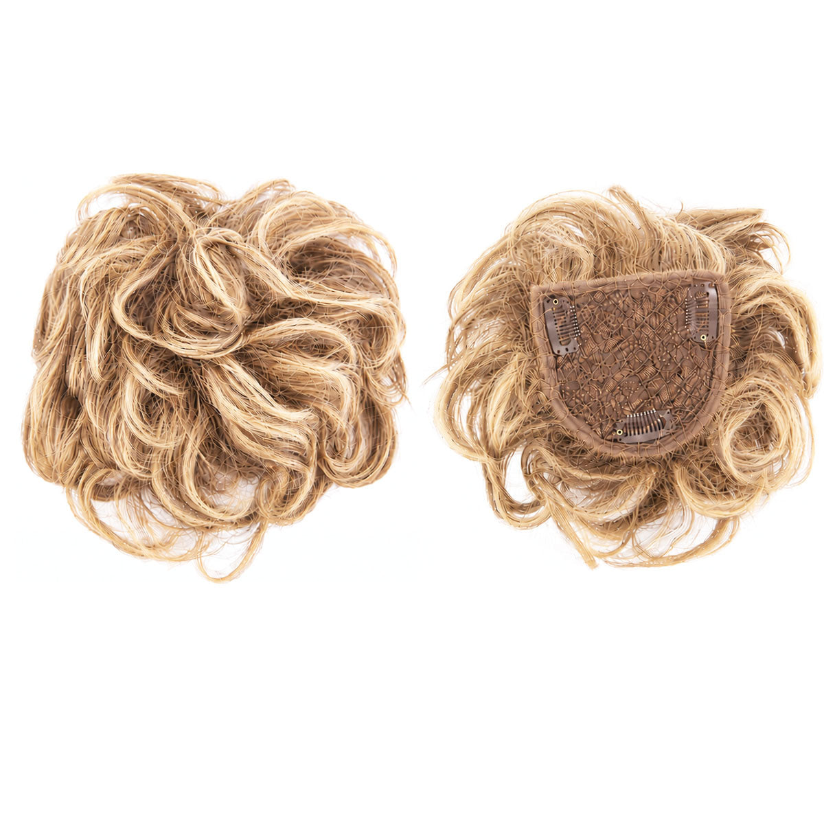 Remy Human Hair Clip in Toppers with  curl wave style  3 Clips -GOMO SERIES
