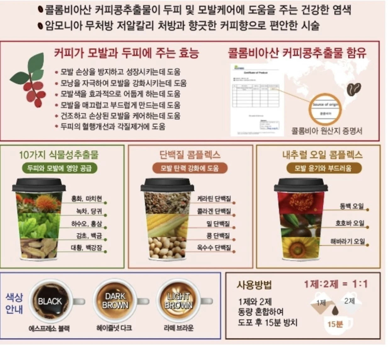 COFFEE HAIR DYE COLOR 500 ML /17.63 oz