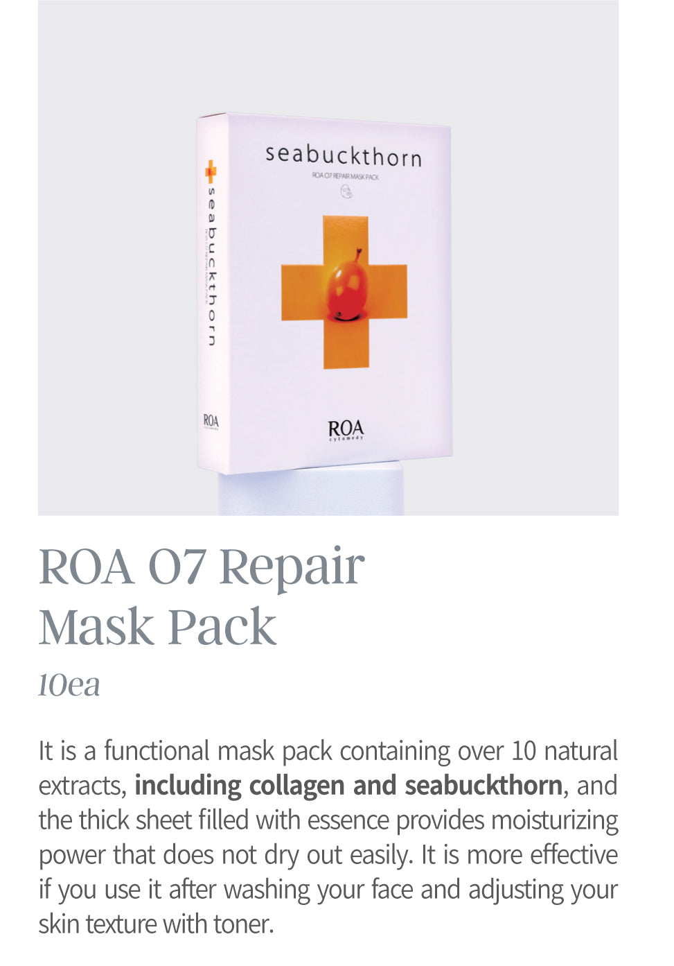 ROA O7 REPAIR COLLAGEN MASK PACK-10 SHEETS