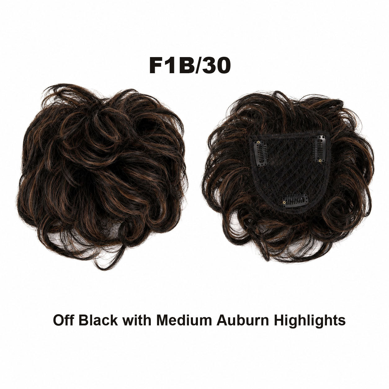 Remy Human Hair Clip in Toppers with  curl wave style  3 Clips -EMO SERIES