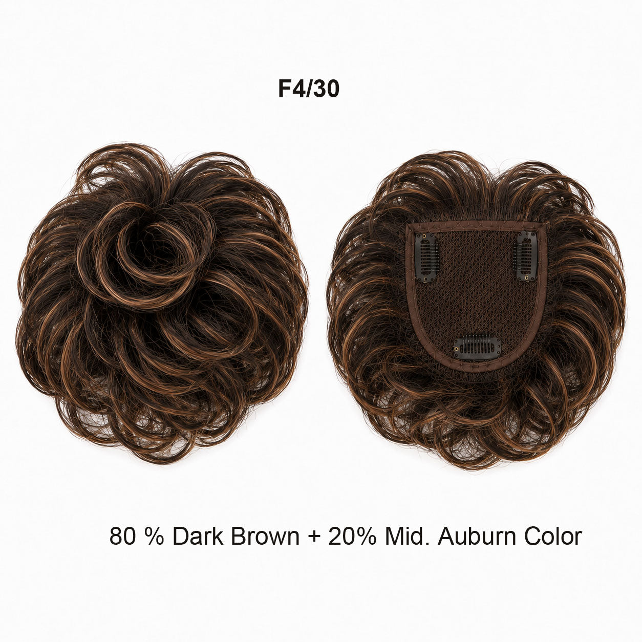 Remy Human Hair Clip in Toppers with  curl wave style  3 Clips -EMO SERIES