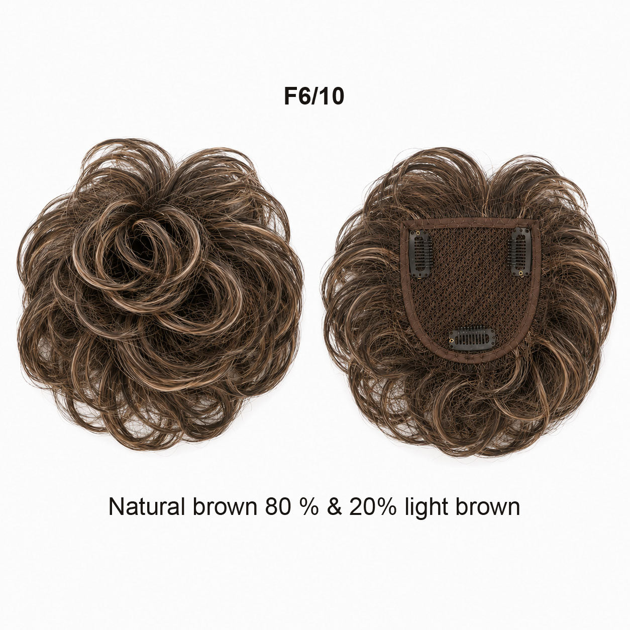 Remy Human Hair Clip in Toppers with  curl wave style  3 Clips -EMO SERIES