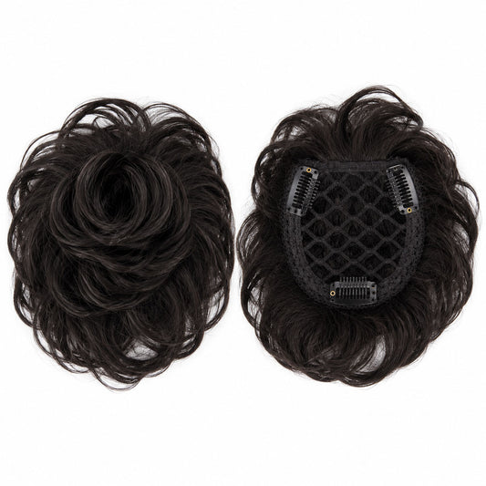 Remy Human Hair Clip in Toppers with  curl wave style  3 Clips -Honey Comb (No. 2)