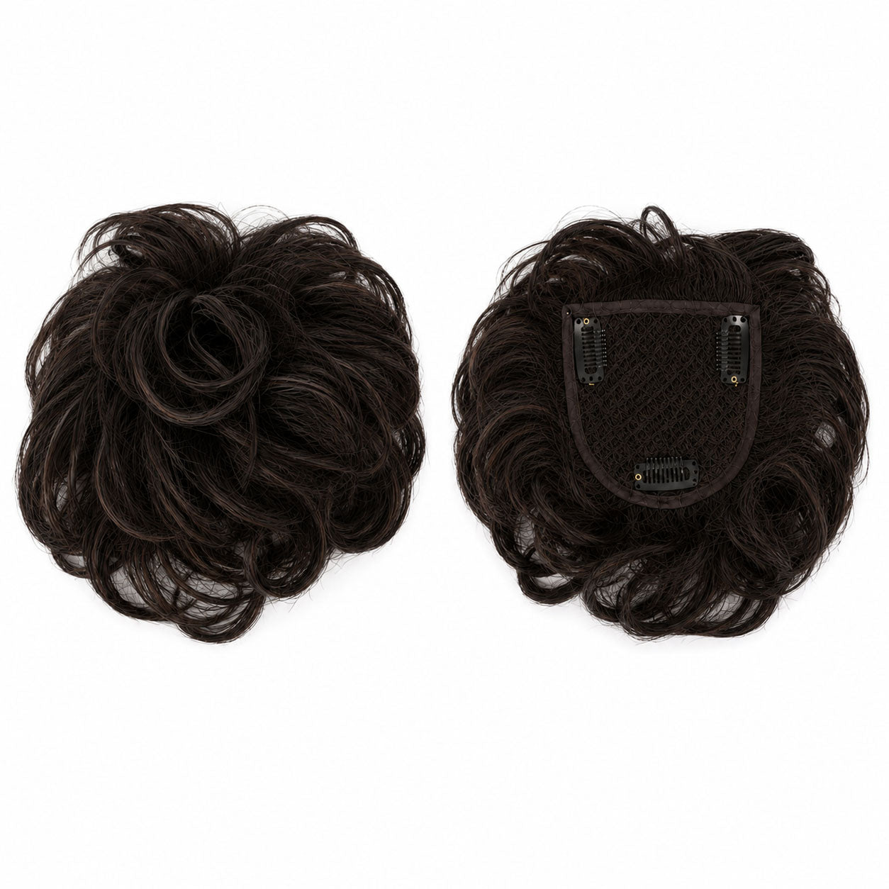 Remy Human Hair Clip in Toppers with  curl wave style  3 Clips -GOMO SERIES