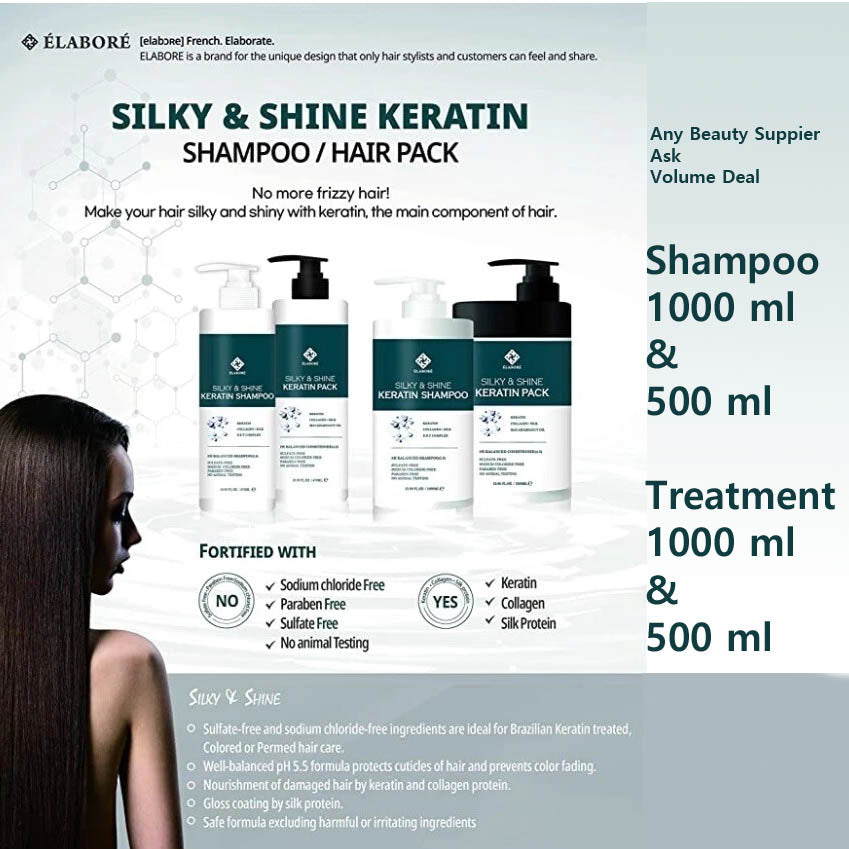 ELABORE KERATIN SILKY & SHINE SHAMPOO- 1000 ML & 475 ML