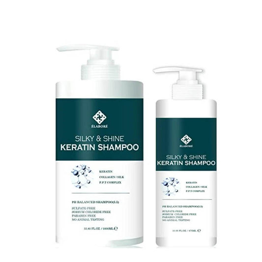 ELABORE KERATIN SILKY & SHINE SHAMPOO- 1000 ML & 475 ML