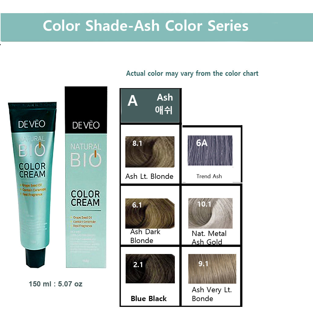 DEVEO  Natural Bio Hair Color Cream – Ash Series – 150ml