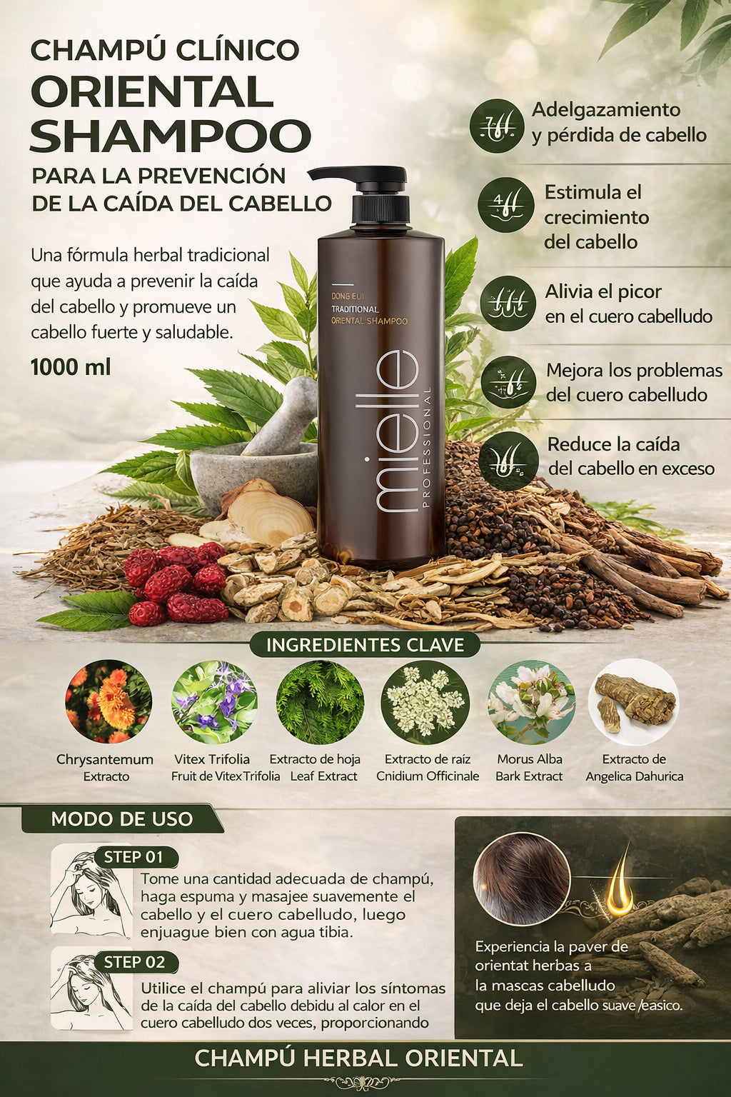 Oriental Herb  Shampoo 1000ml-Dong-Hae