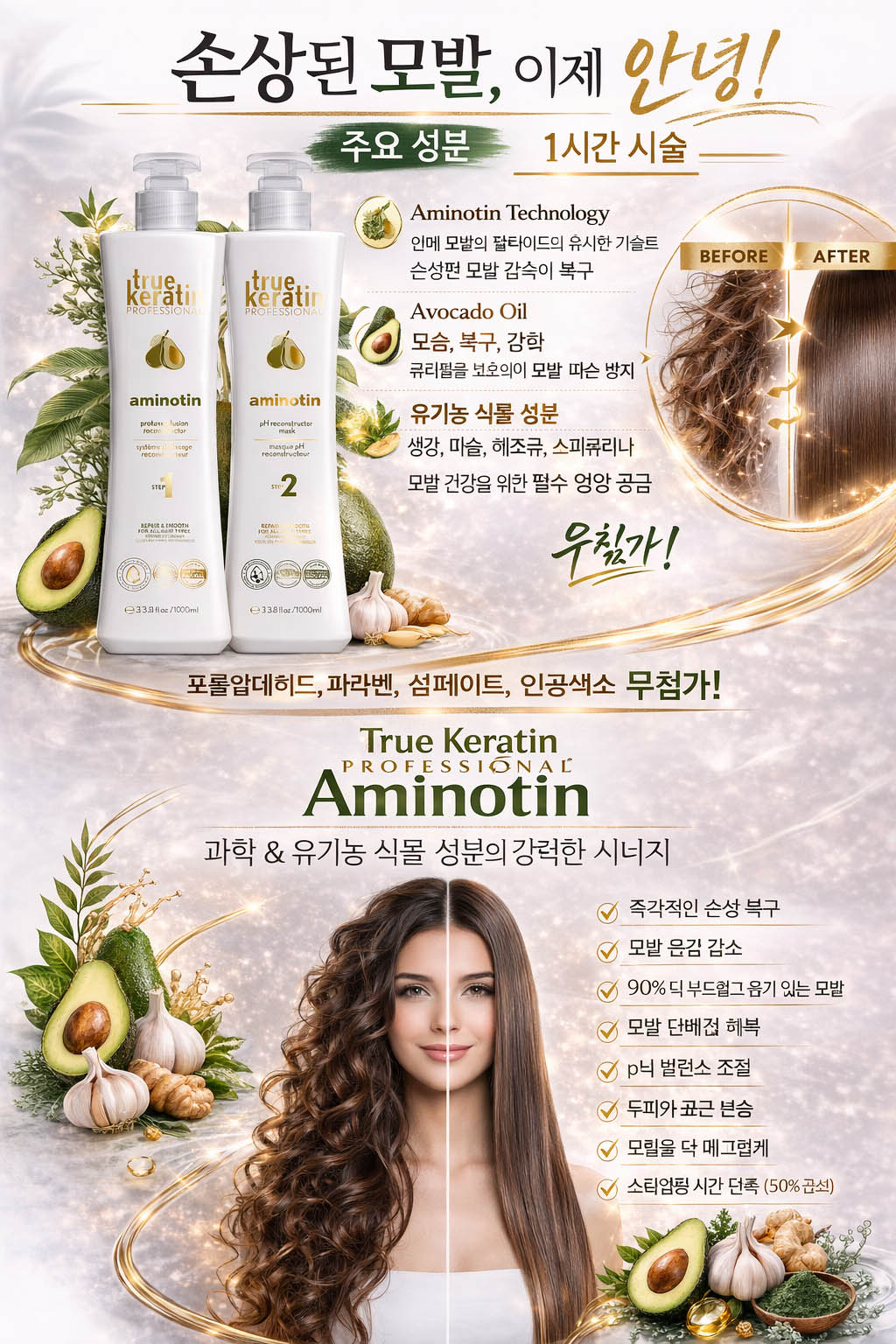 TRUE- KERATIN AMINOTIN  SET - (#1 & 2)1000 ML