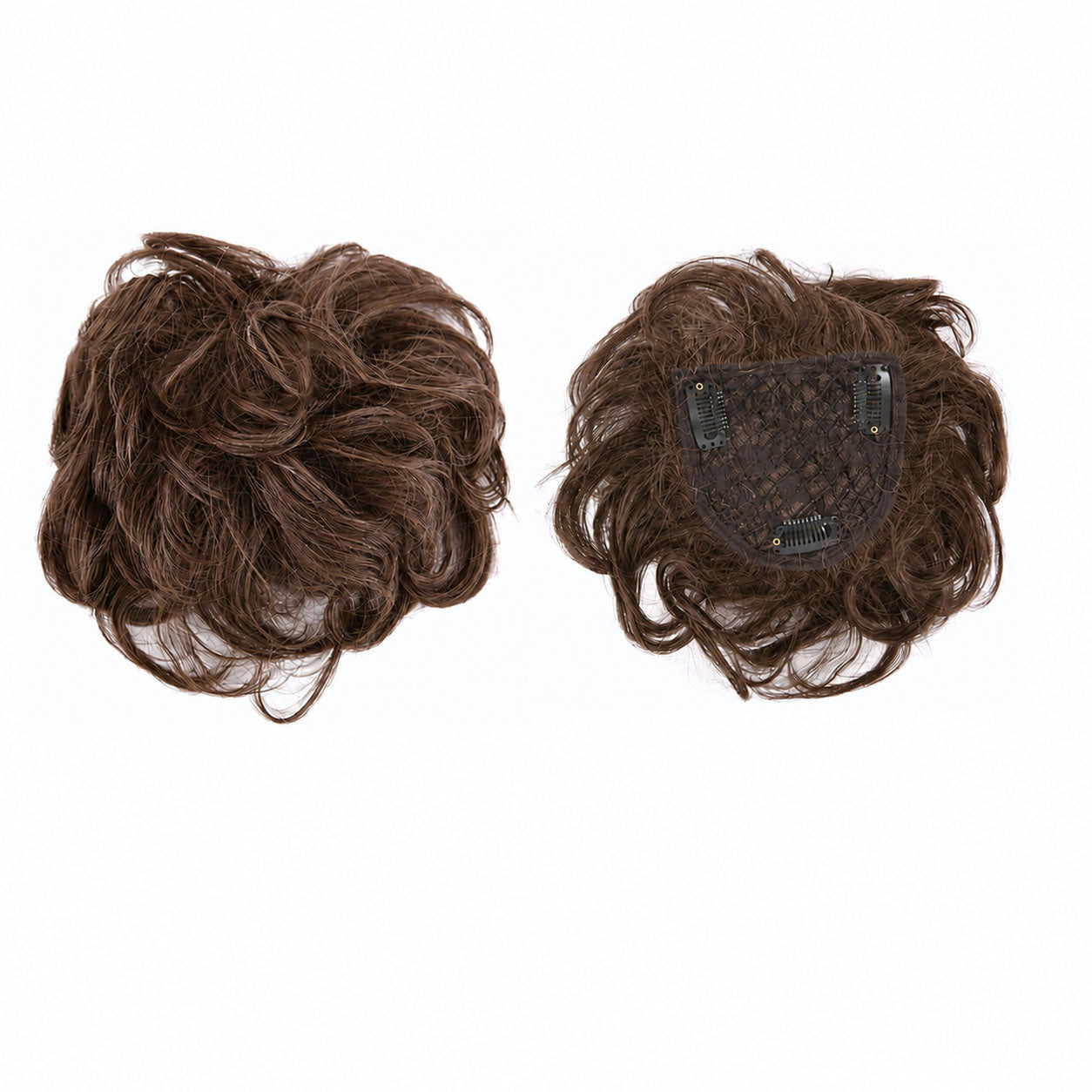 Remy Human Hair Clip in Toppers with  curl wave style  3 Clips -EMO SERIES