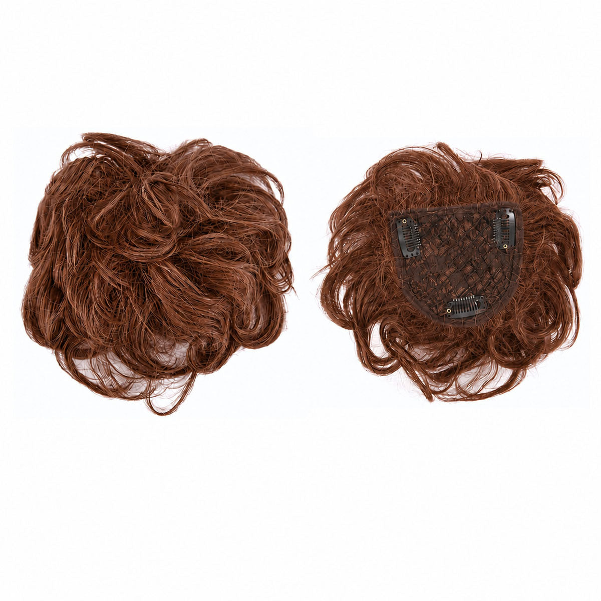 Remy Human Hair Clip in Toppers with  curl wave style  3 Clips -GOMO SERIES