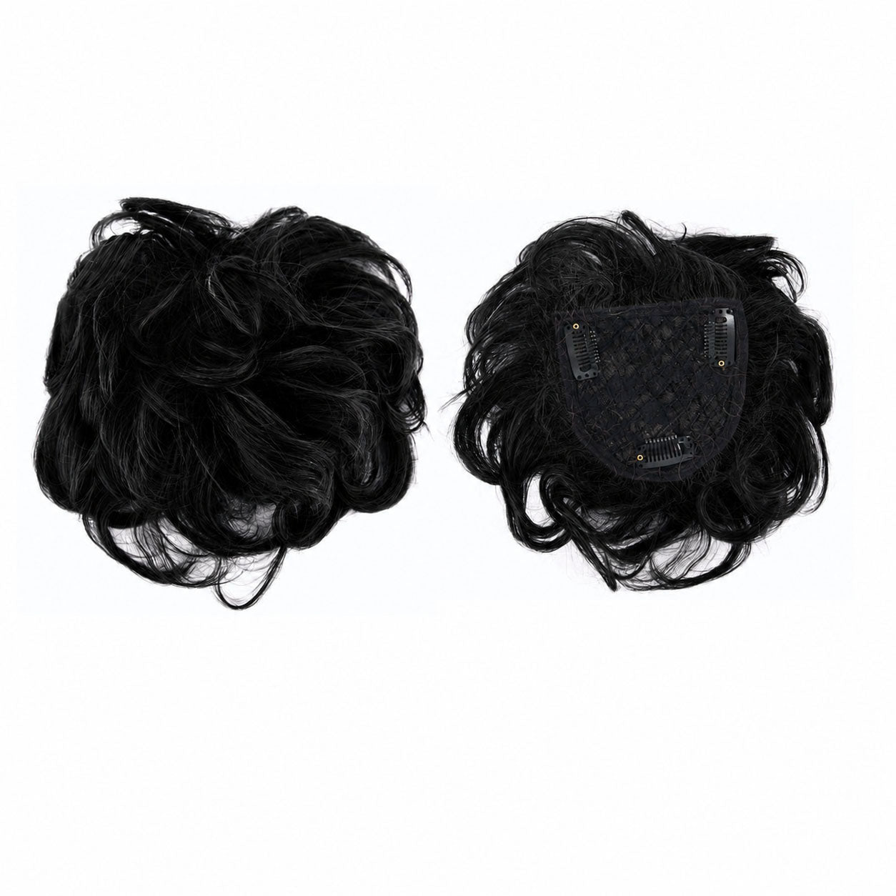 Remy Human Hair Clip in Toppers with  curl wave style  3 Clips -EMO SERIES